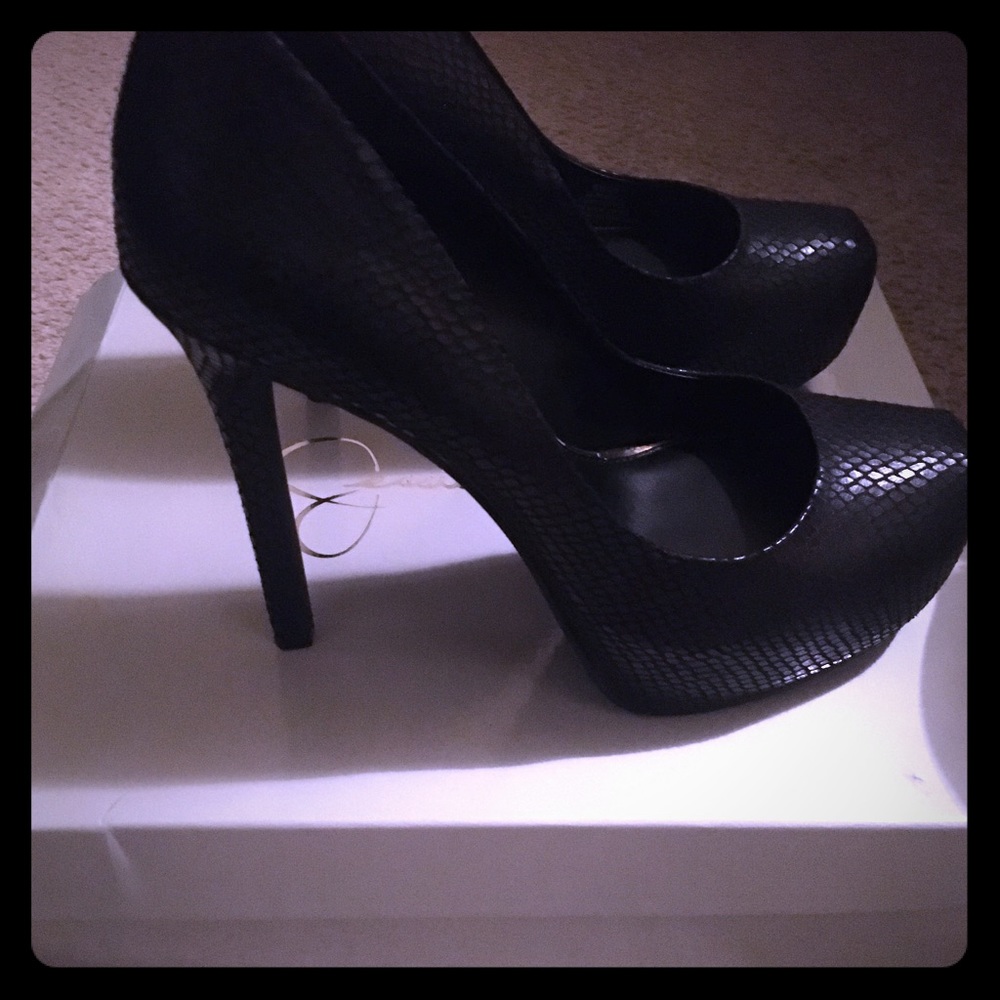 JS- Rebecca Snakeskin platform! You will looove!